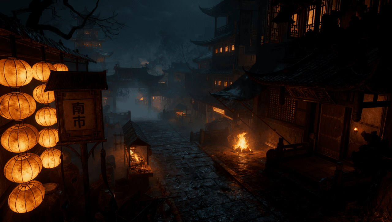 Line art a escena de terror 1